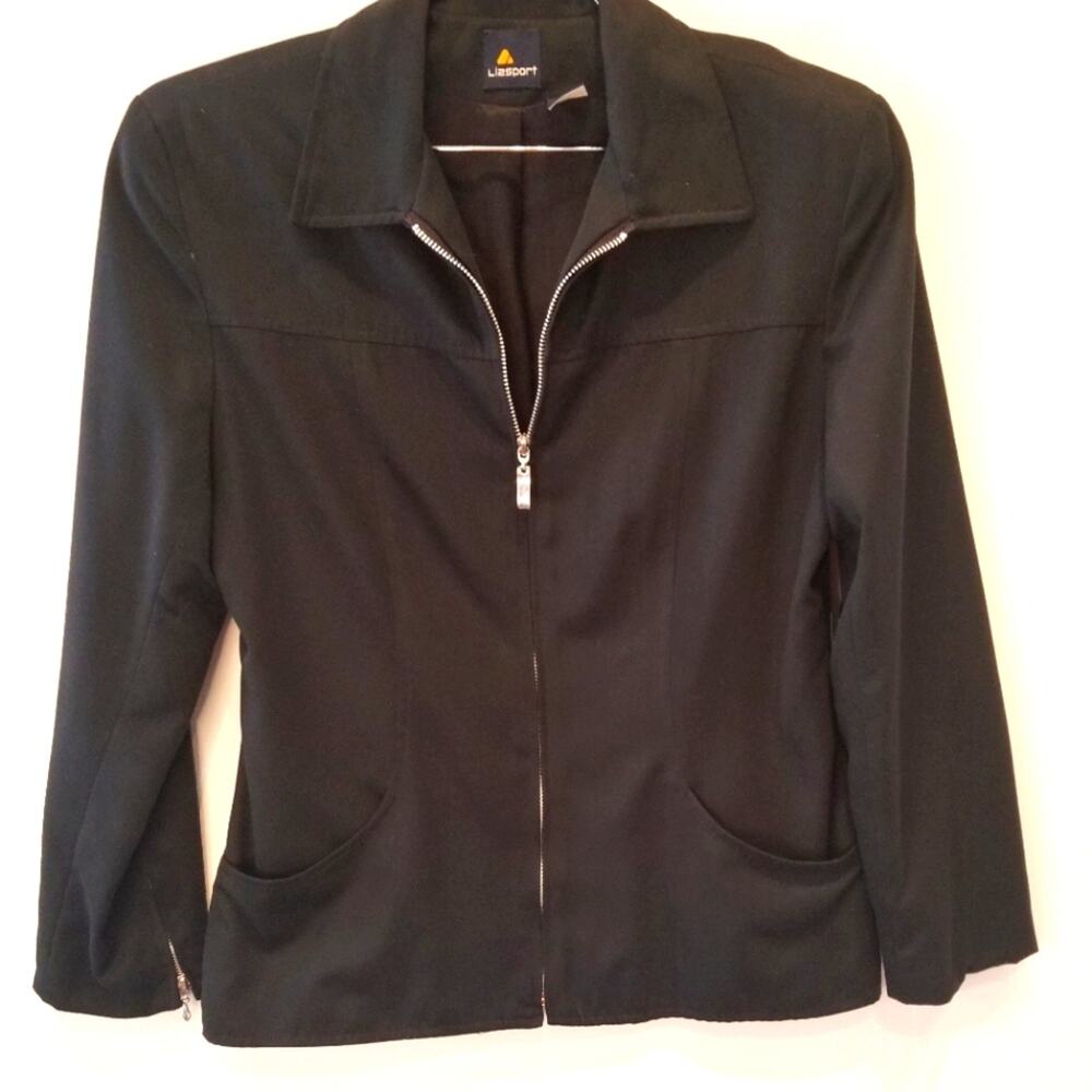 Liz Sport Womens‎ Suit Blazer Jacket Zip Long Sleeve Zipper Closer Blazer Size 6